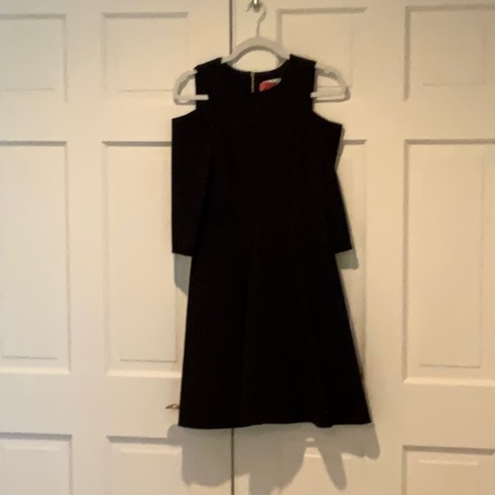 Eliza J Fit and Flare Cold Shoulder Dress